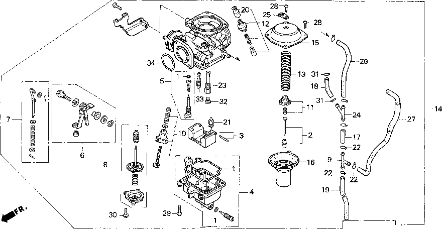 Honda rebel 250 carburetor diagram #2