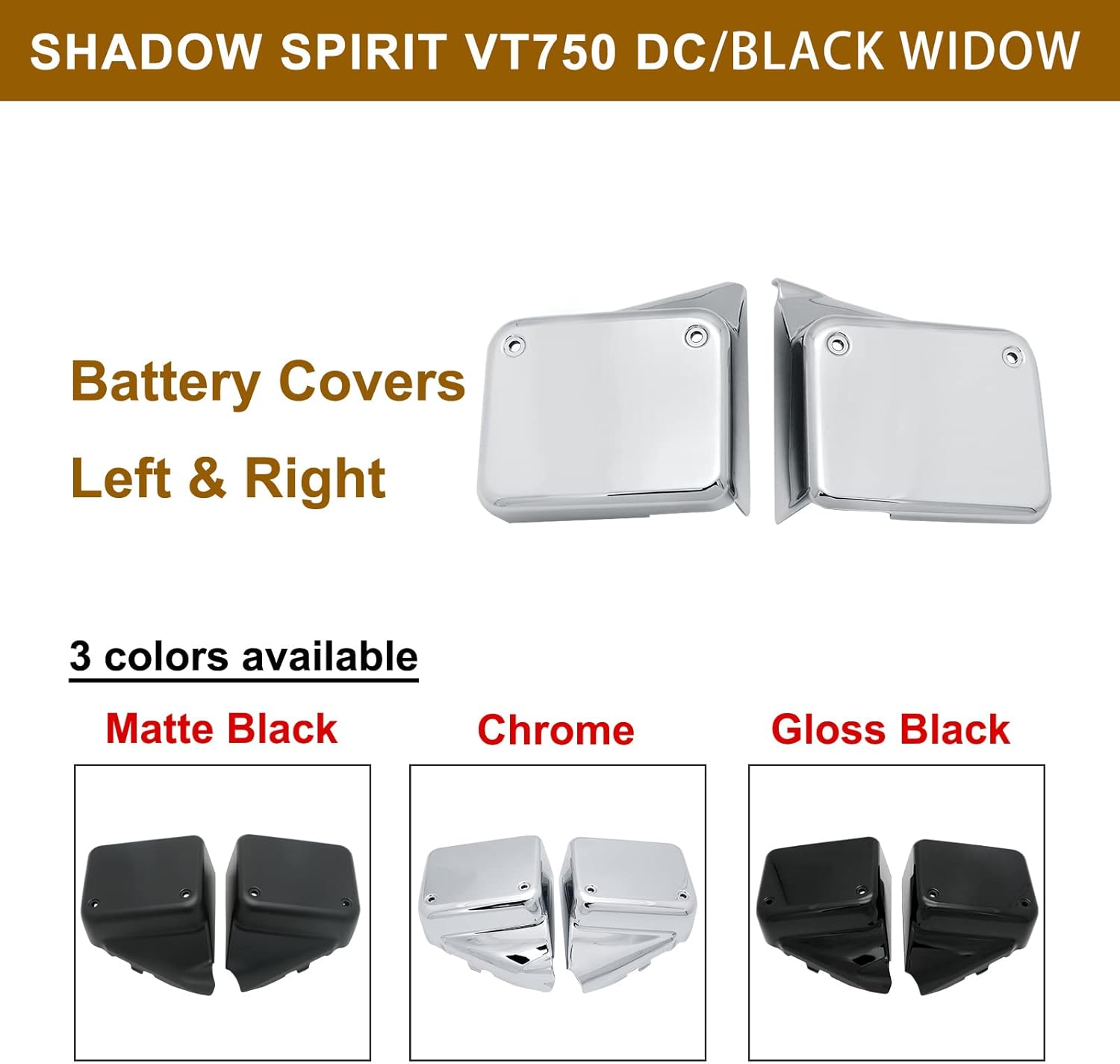 Motorcycle Left & Right Battery Fairing Covers Side Panel Oil Tank Cover for Honda Shadow Spirit VT750 DC 2000-2009